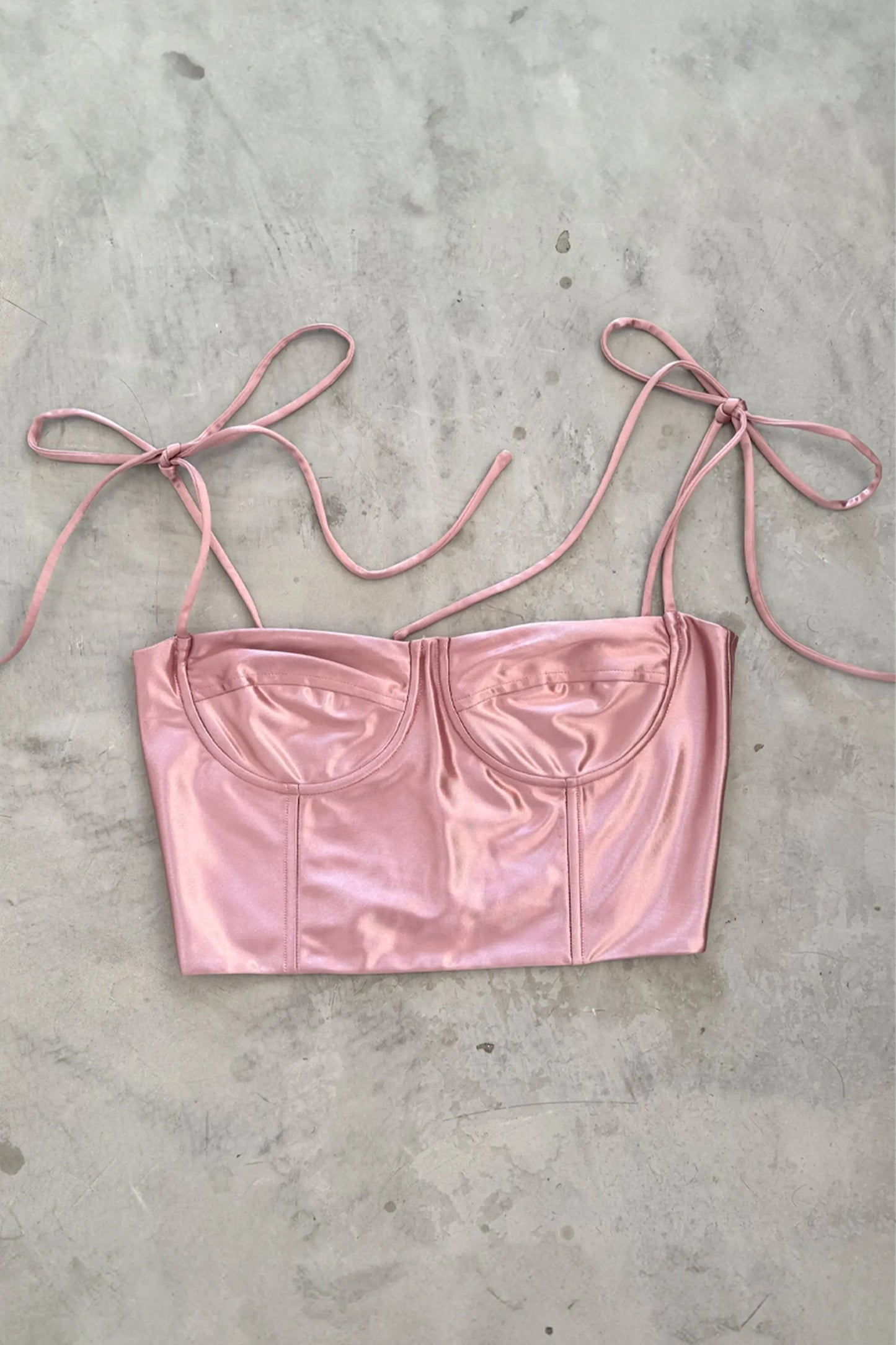 BUSTIER SATIN GOLD PINK L'AVENTURE