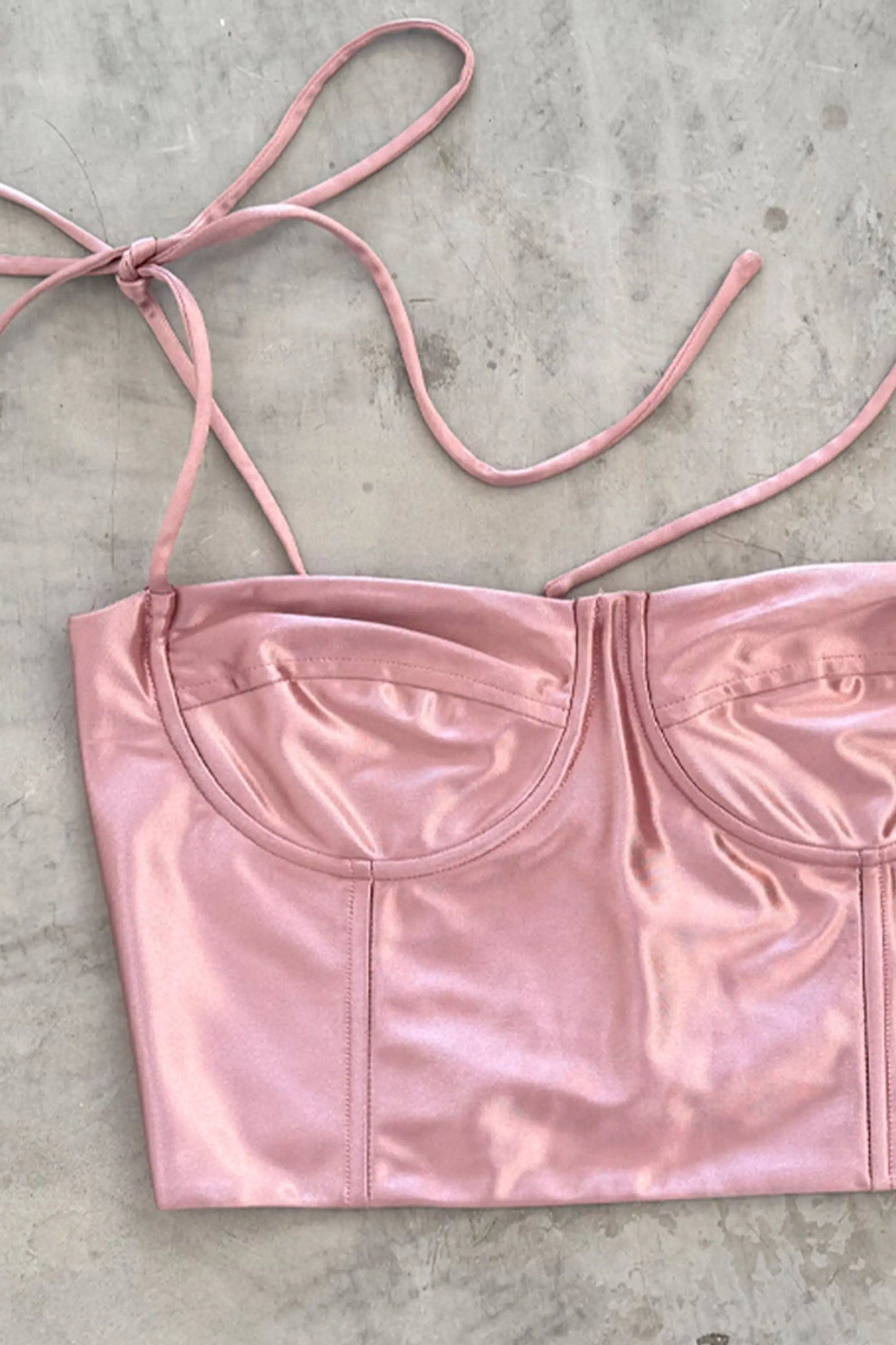 BUSTIER SATIN GOLD PINK L'AVENTURE