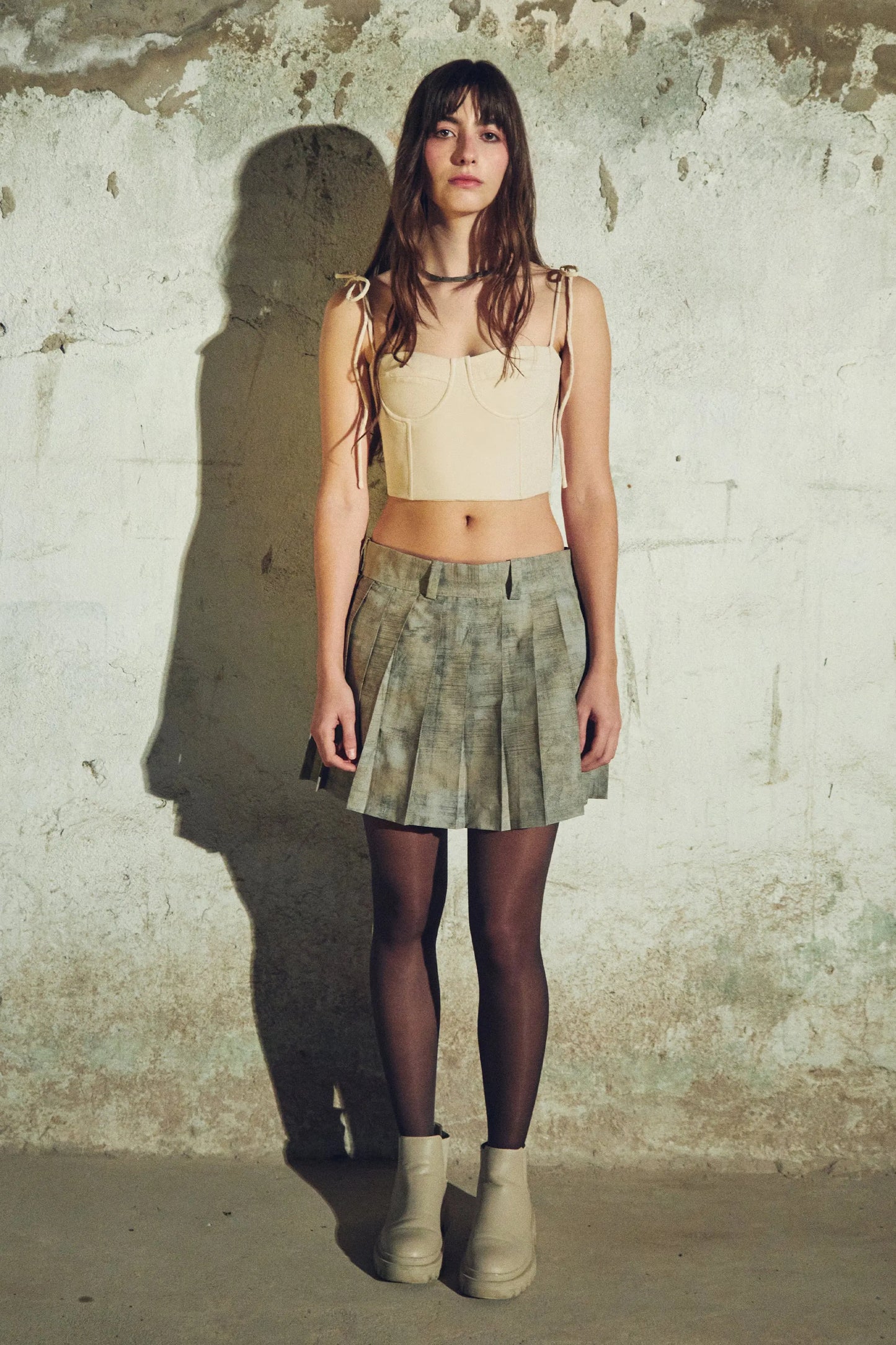 PLEATED SKIRT LIGHT GREY L'AVENTURE