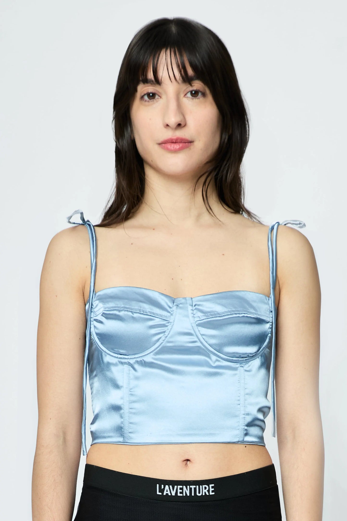 L'AVENTURE Women’s Bustier in Skyblue Color Satin