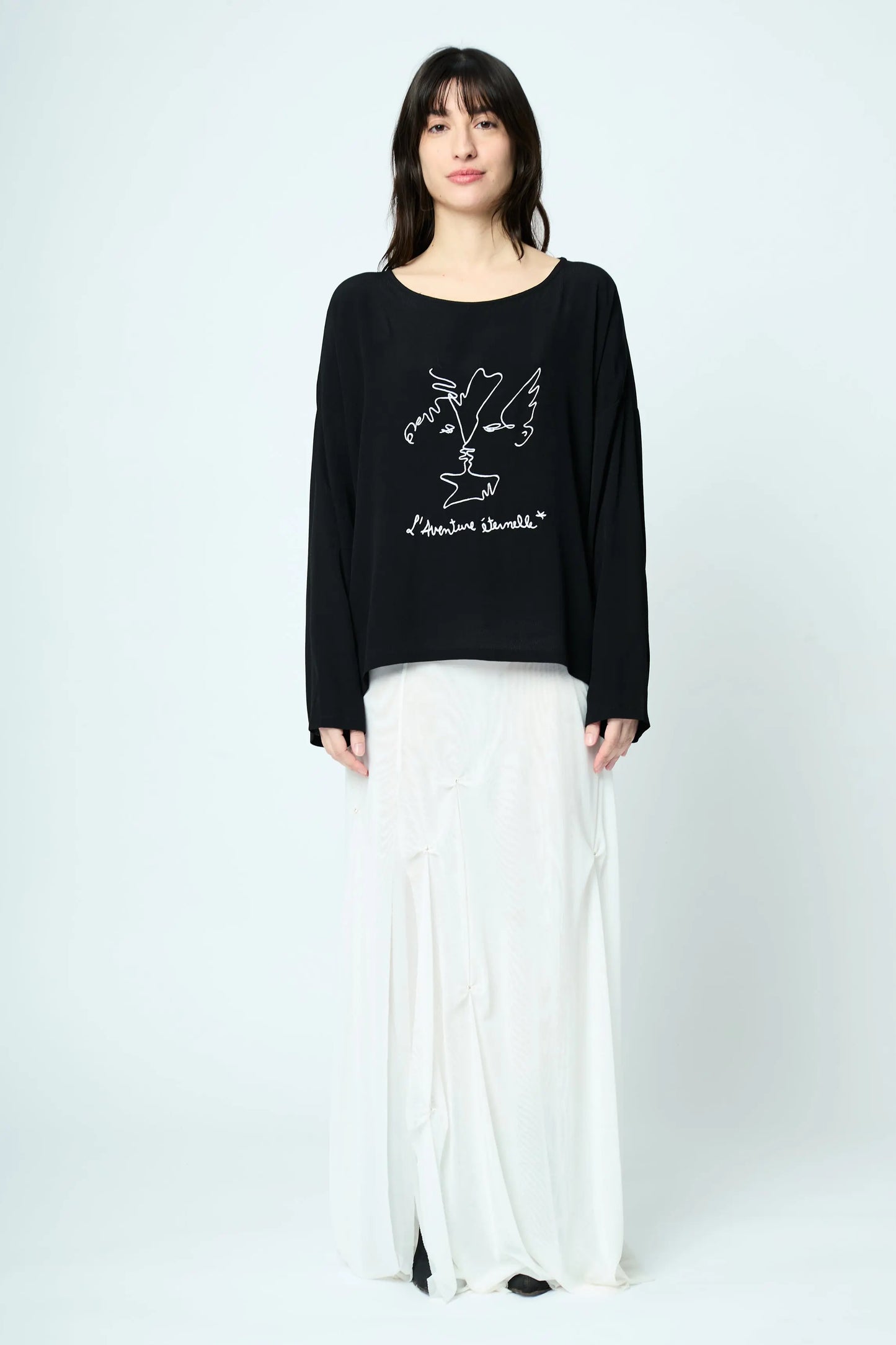 SPARKLES LONG SKIRT WHITE L'AVENTURE