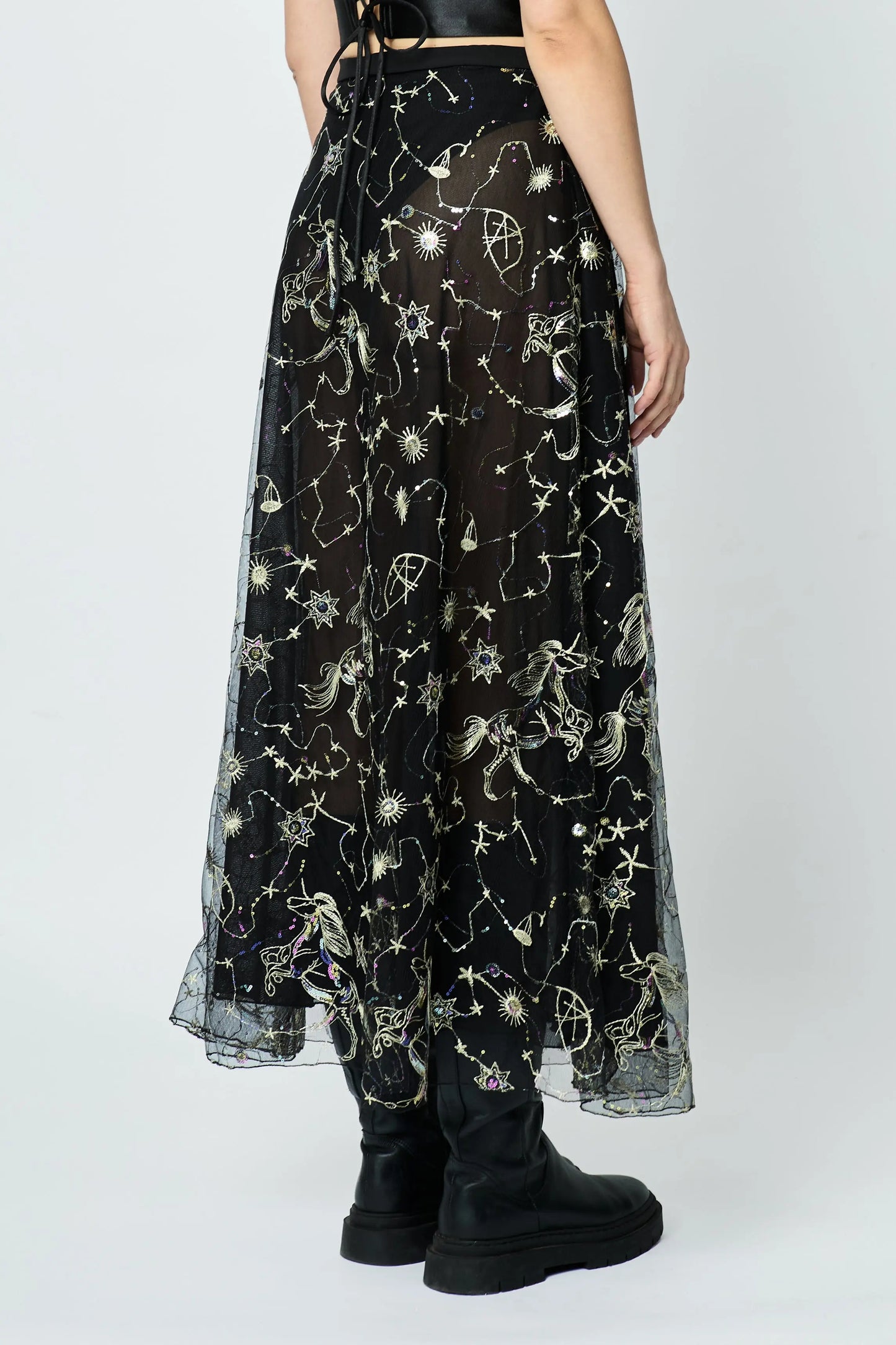 LONG EMBROIDERED SKIRT GALAXY - ÉDITION LIMITÉE L'AVENTURE