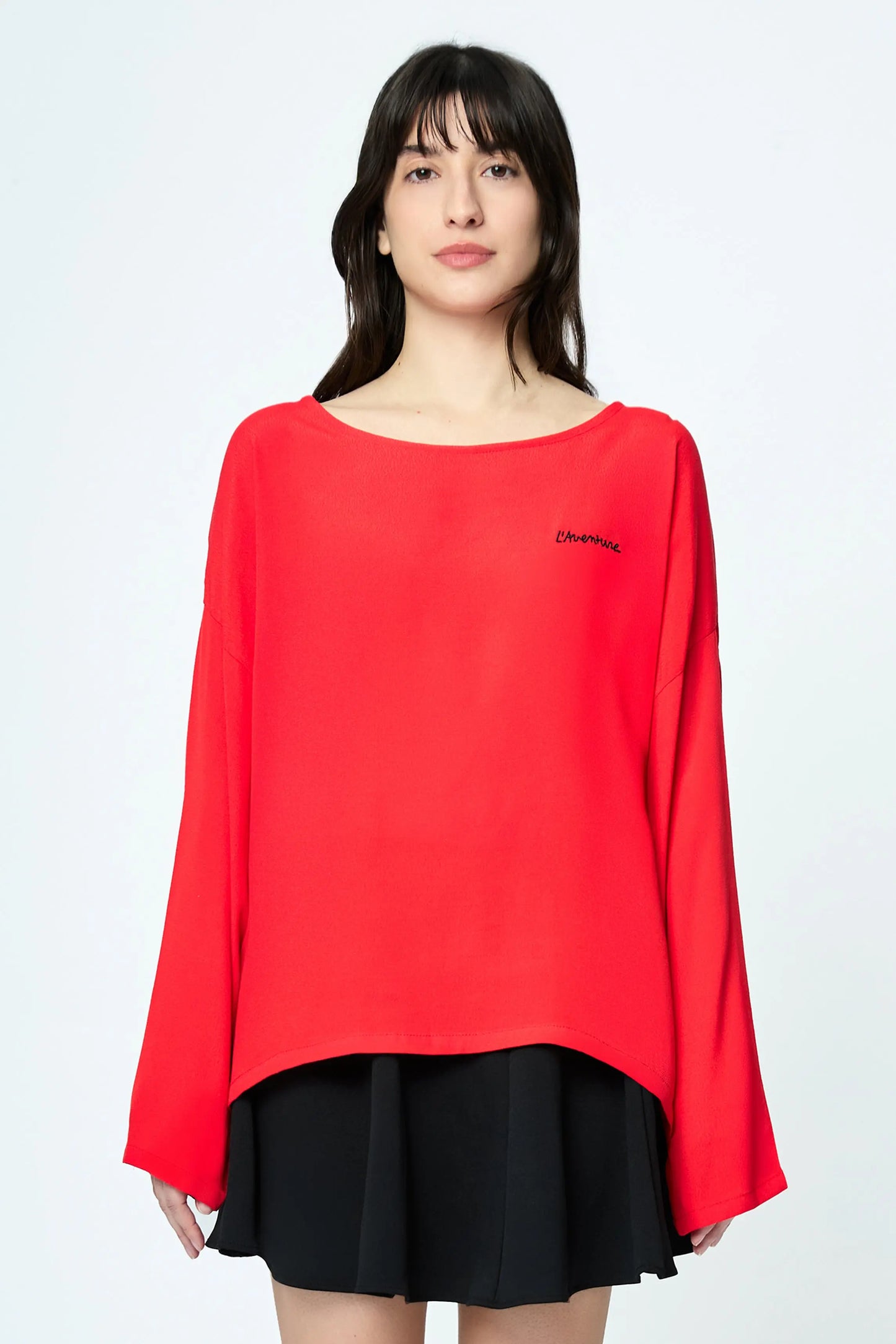 T-SHIRT EMBROIDERED LOGO RED L'AVENTURE