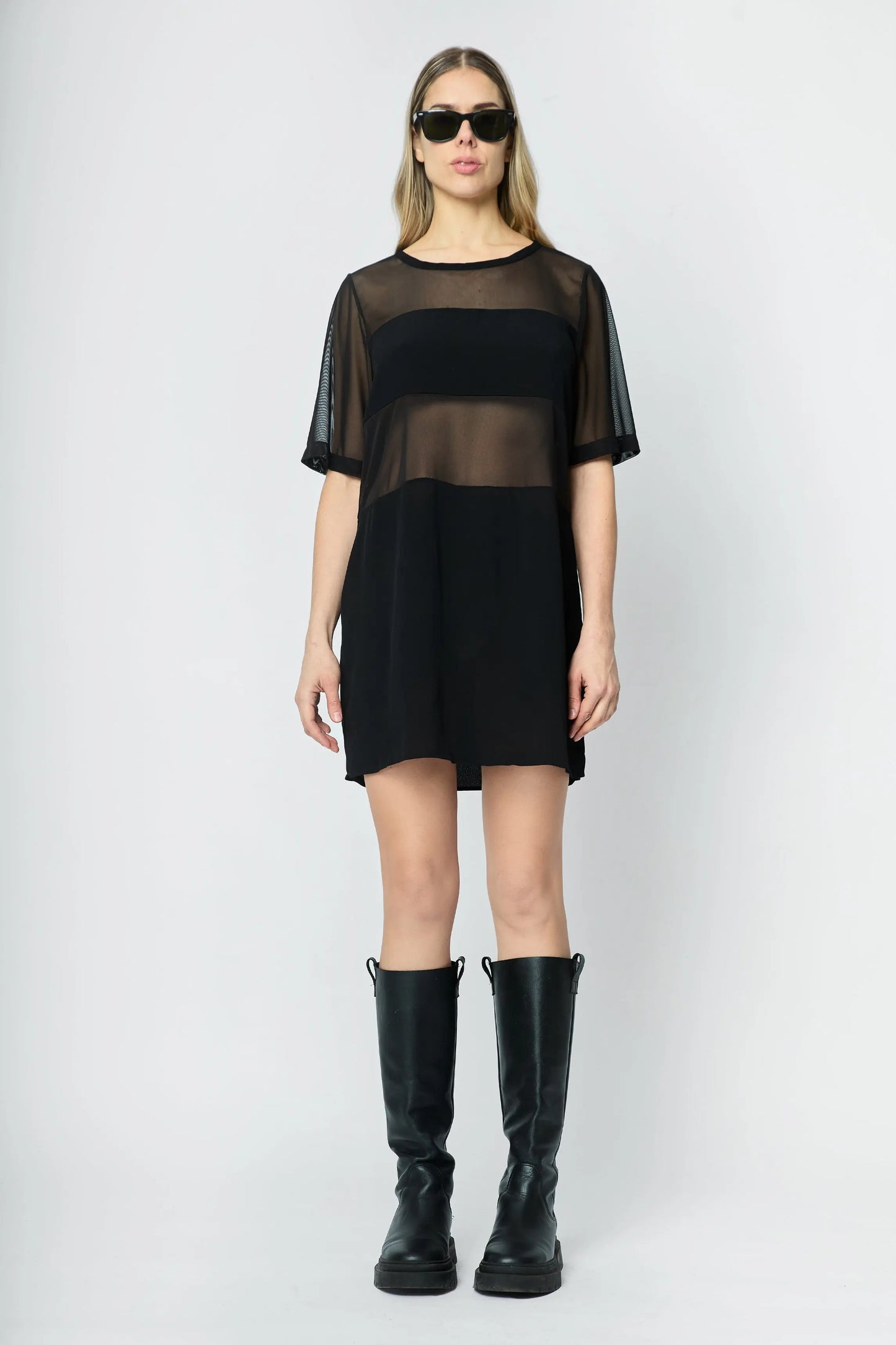 DRESS WITH TRANSPARENCY BLACK L'AVENTURE