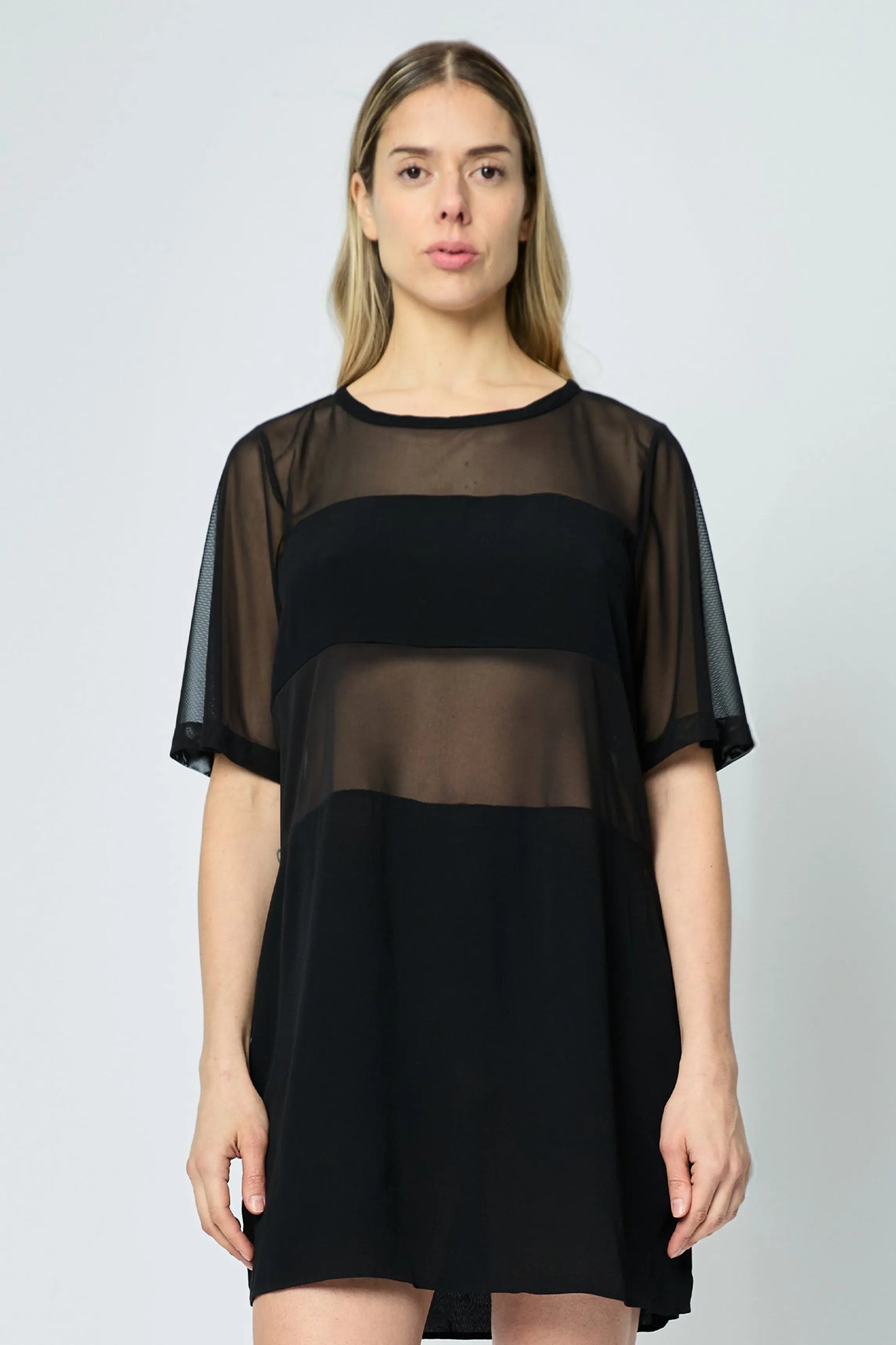 DRESS WITH TRANSPARENCY BLACK L'AVENTURE