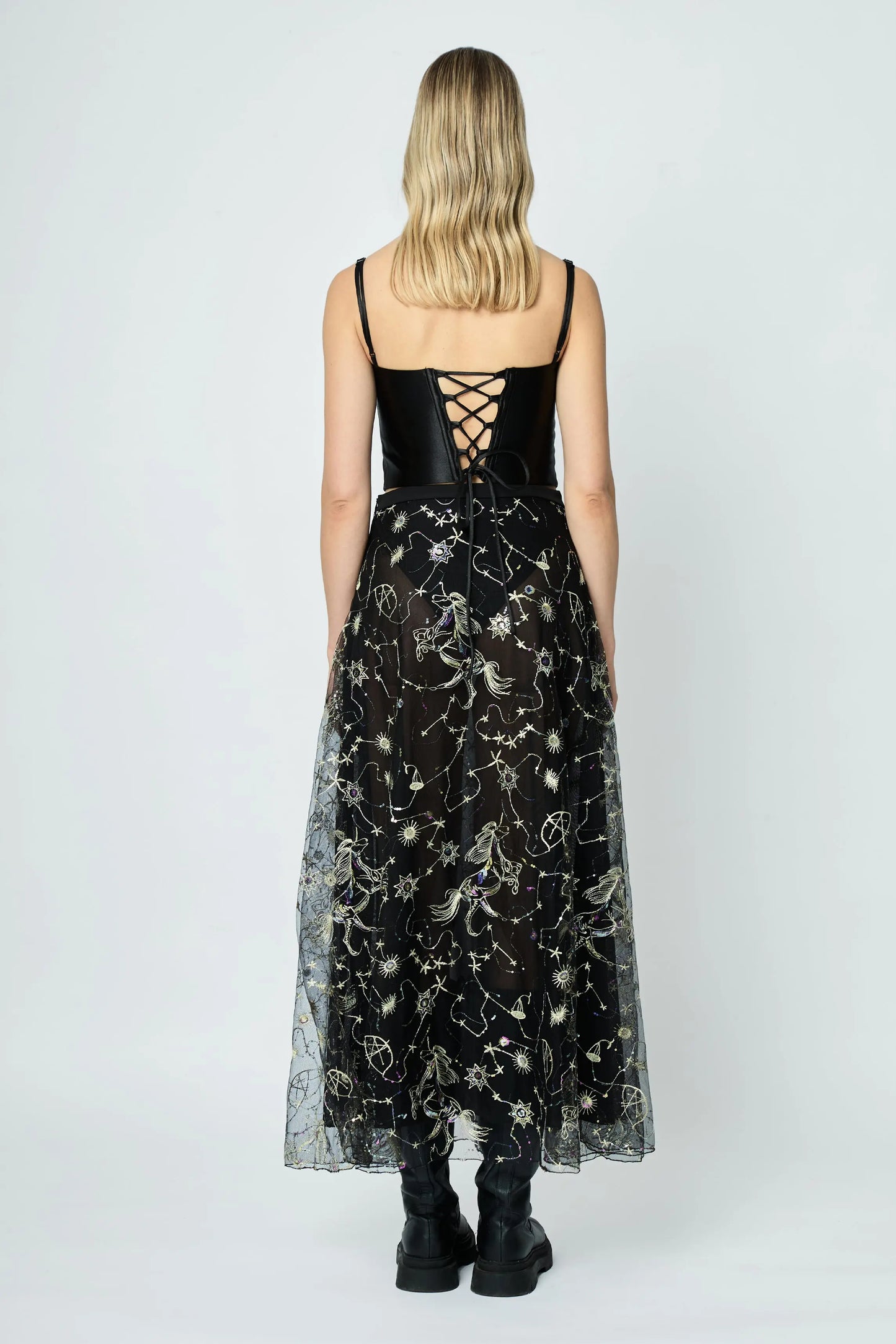 LONG EMBROIDERED SKIRT GALAXY - ÉDITION LIMITÉE L'AVENTURE