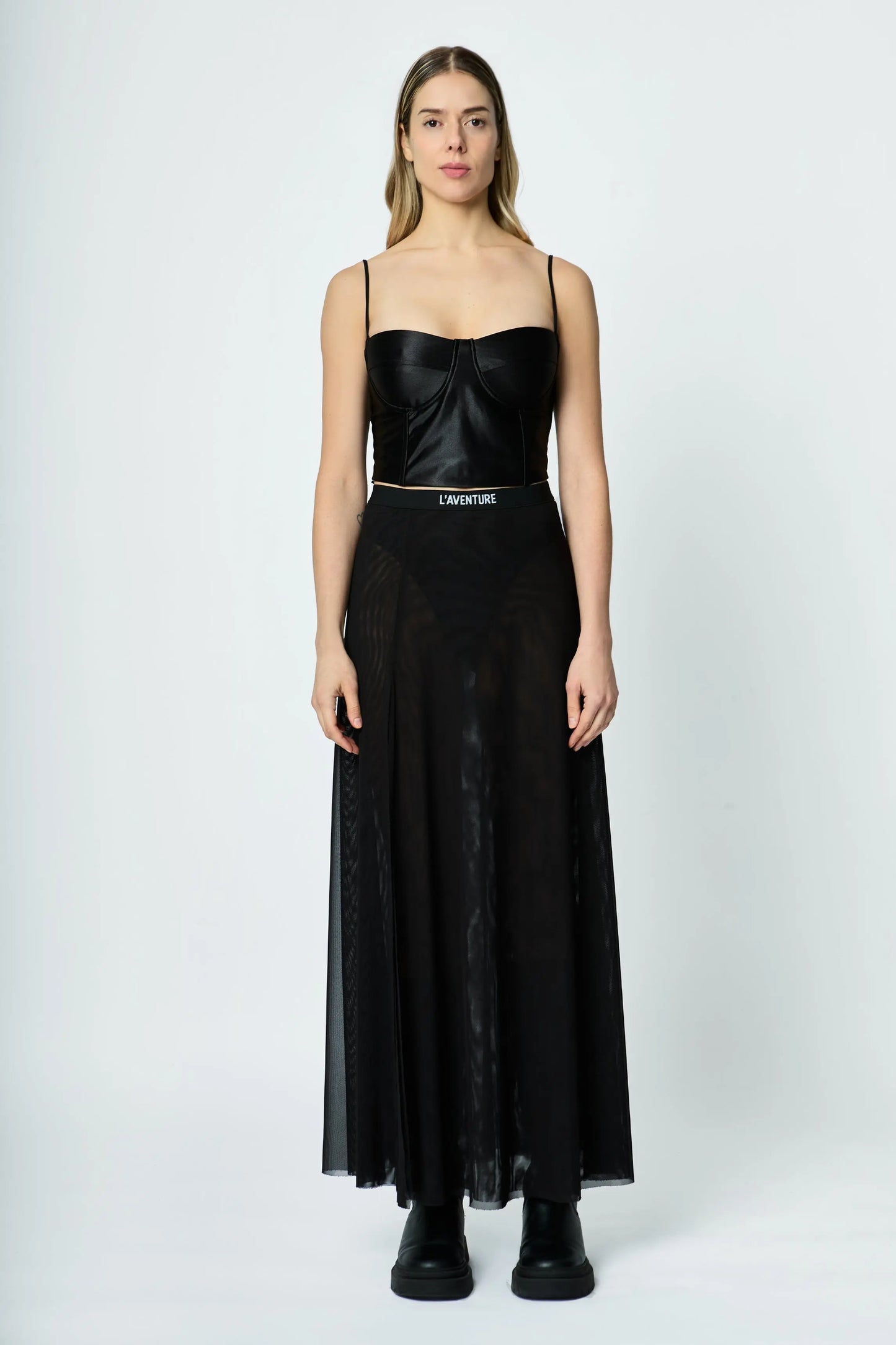 CUT-OUT SKIRT BLACK L'AVENTURE