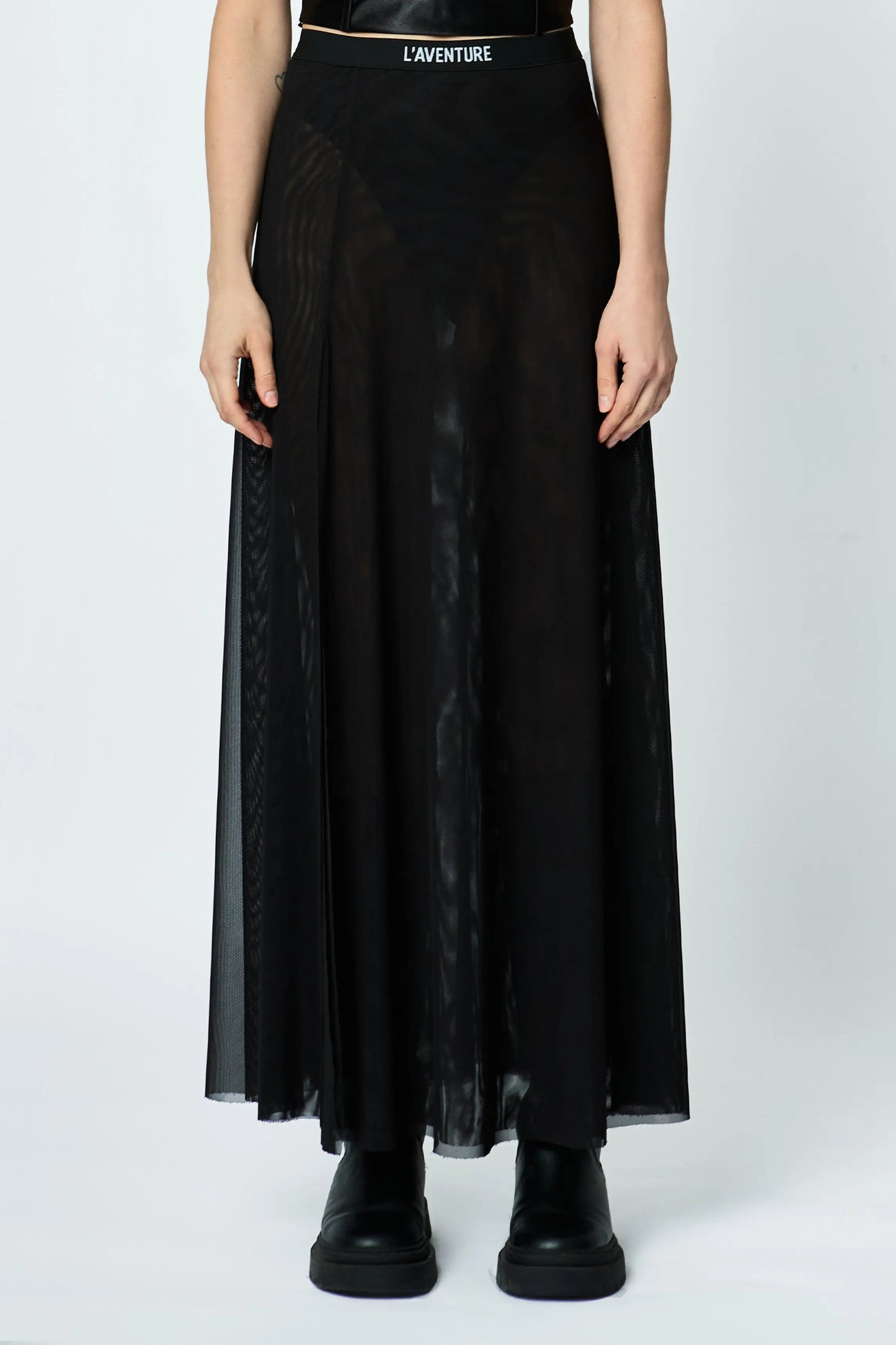 CUT-OUT SKIRT BLACK L'AVENTURE