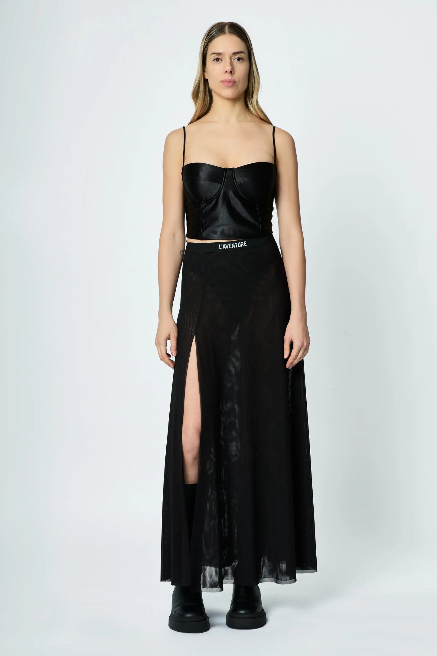 CUT-OUT SKIRT BLACK L'AVENTURE