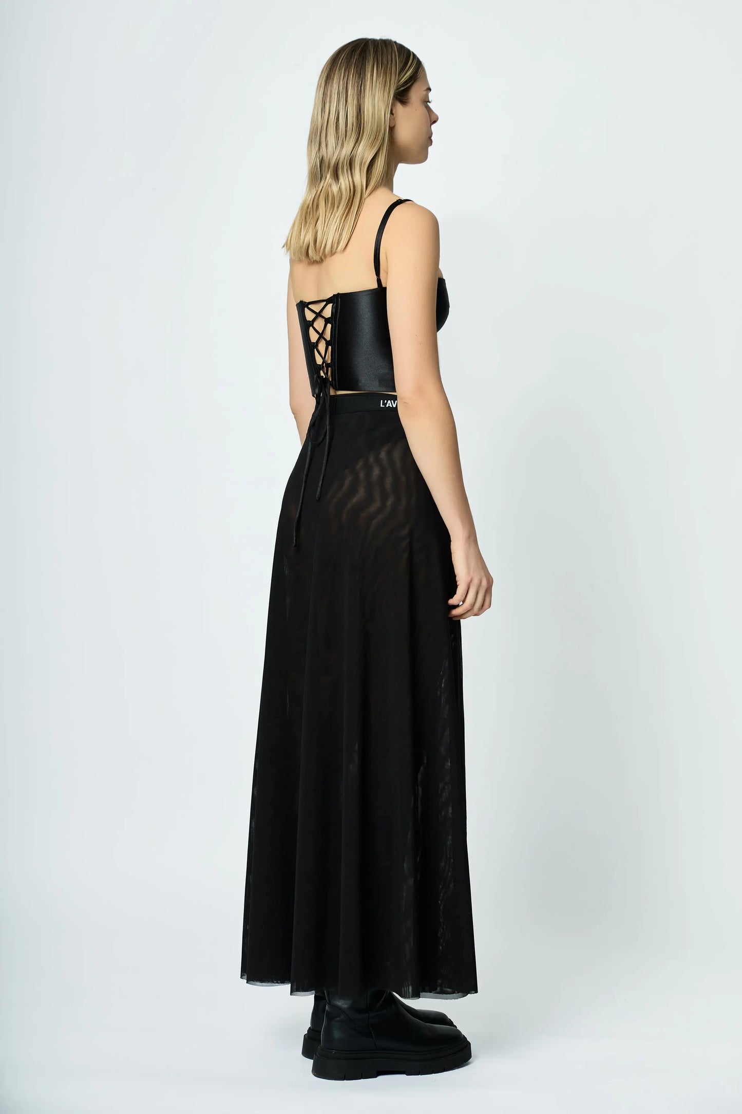 CUT-OUT SKIRT BLACK L'AVENTURE