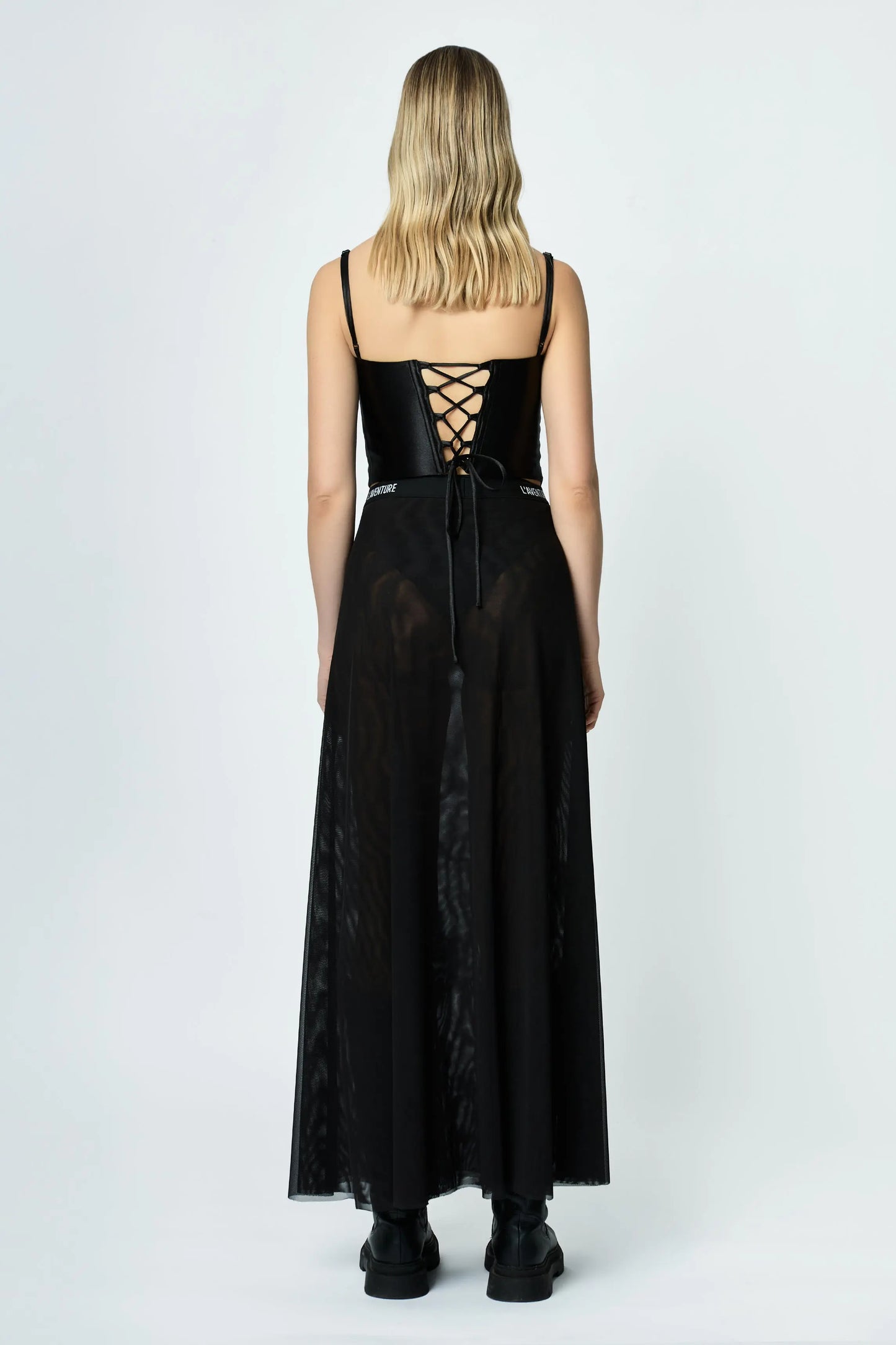 CUT-OUT SKIRT BLACK L'AVENTURE