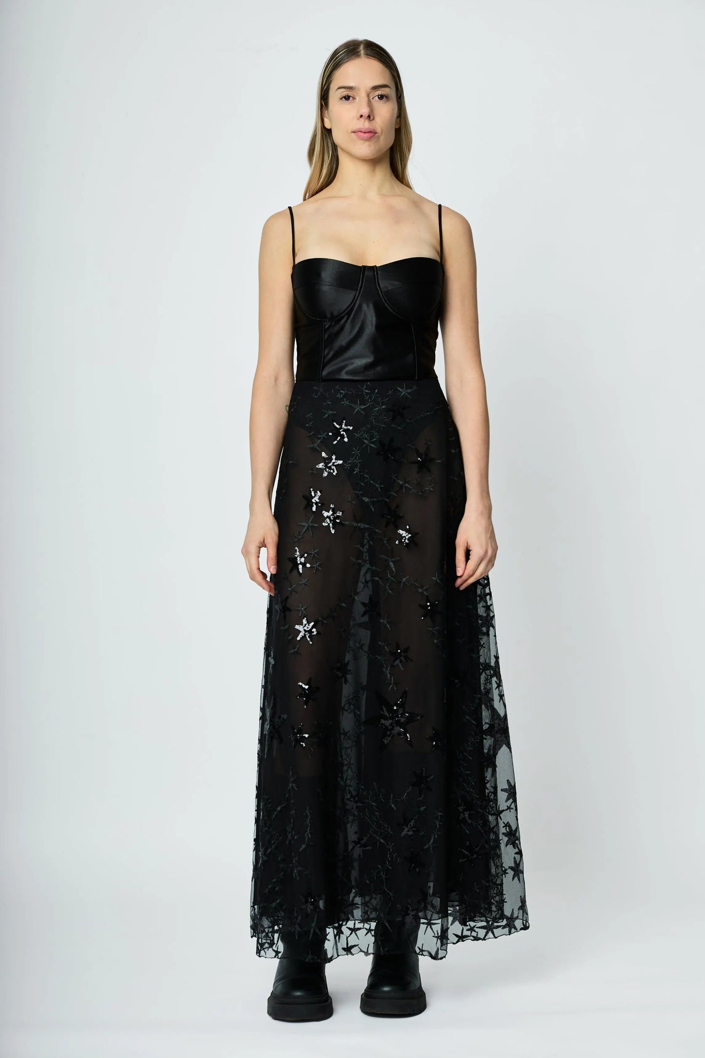 LONG EMBROIDERED SKIRT STARS - ÉDITION LIMITÉE L'AVENTURE