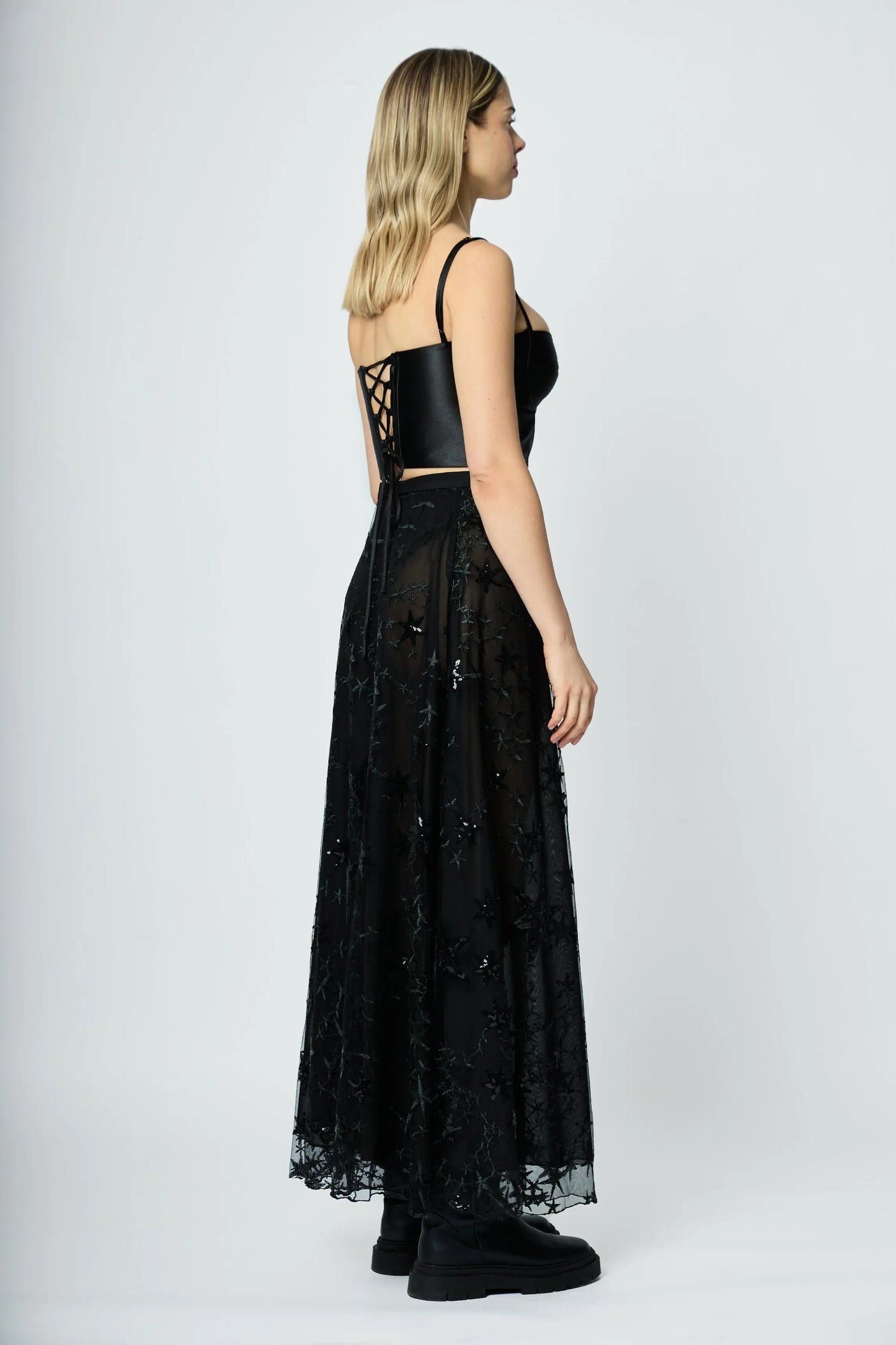 LONG EMBROIDERED SKIRT STARS - ÉDITION LIMITÉE L'AVENTURE