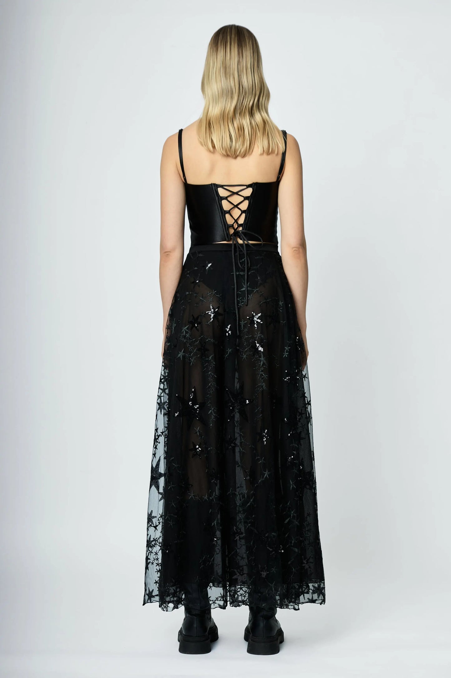 LONG EMBROIDERED SKIRT STARS - ÉDITION LIMITÉE L'AVENTURE