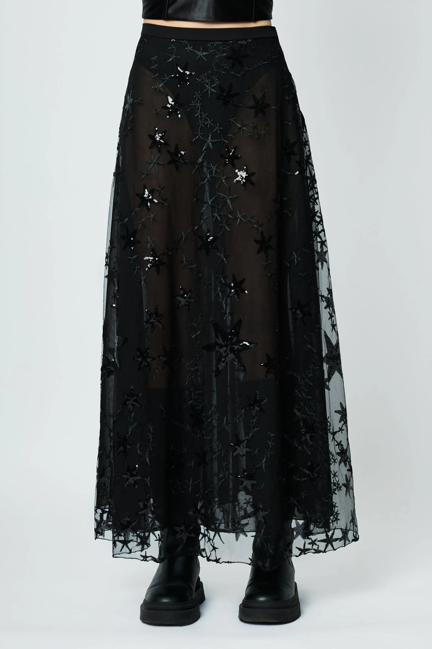 LONG EMBROIDERED SKIRT STARS - ÉDITION LIMITÉE L'AVENTURE
