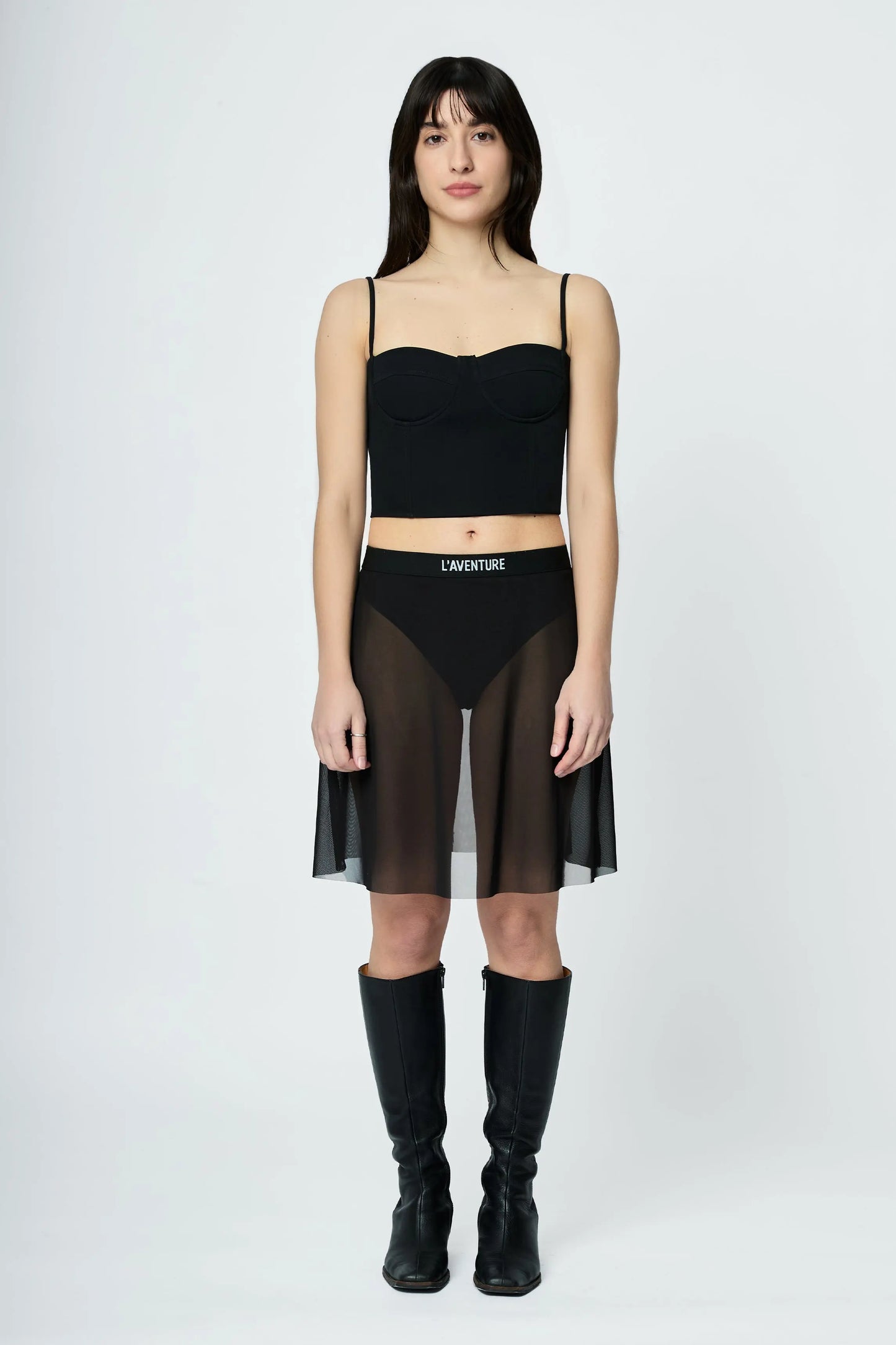 BLACK LINGERIE SKIRT L'AVENTURE