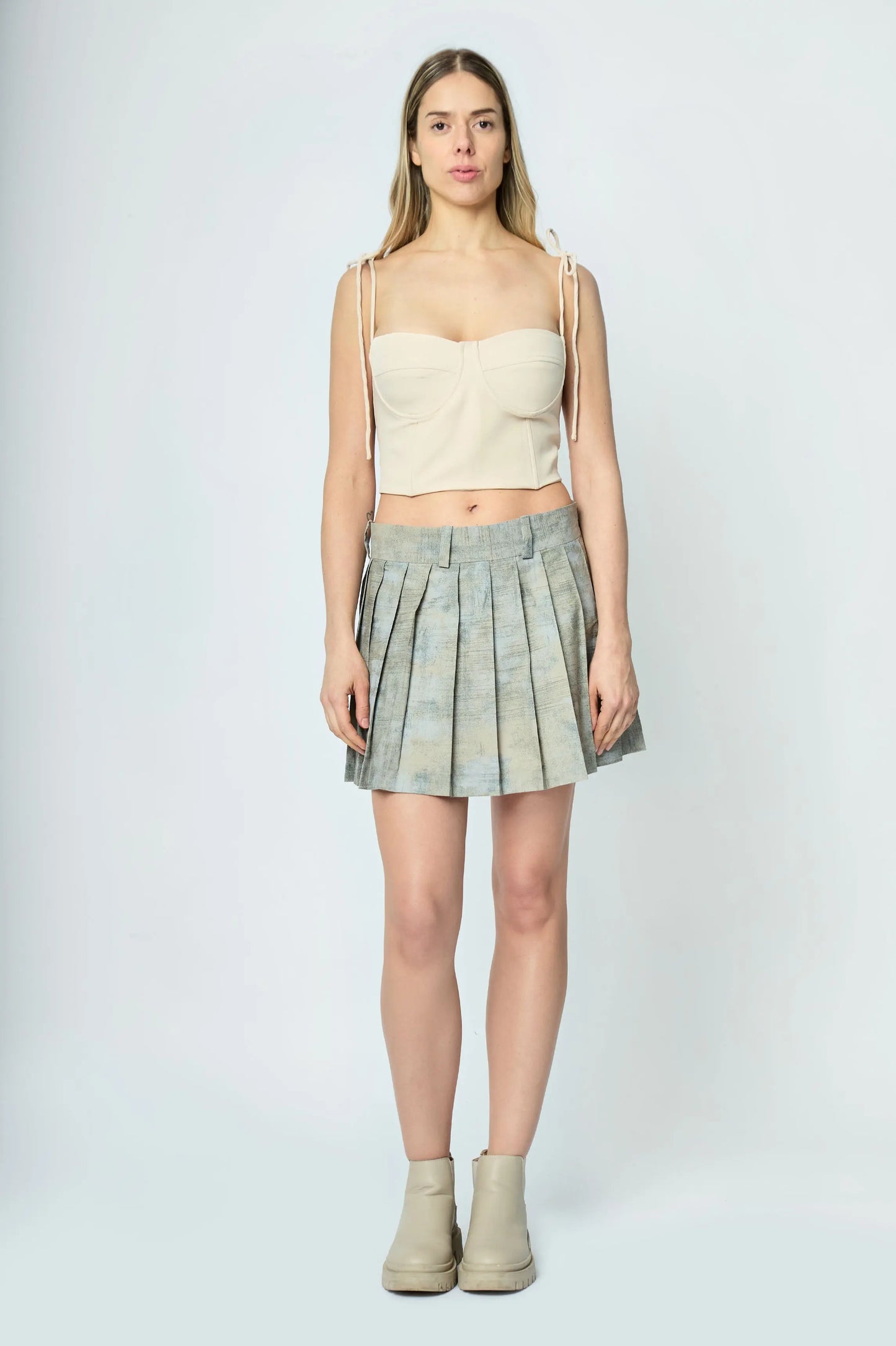 PLEATED SKIRT LIGHT GREY L'AVENTURE