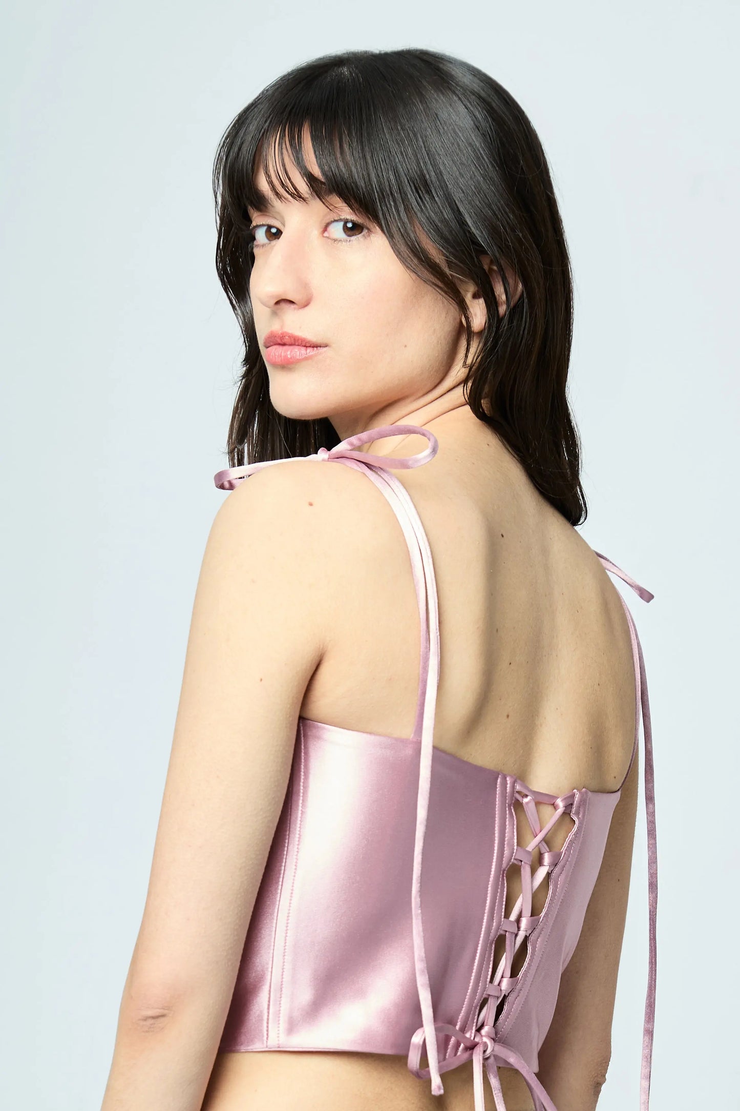 BUSTIER SATIN GOLD PINK L'AVENTURE