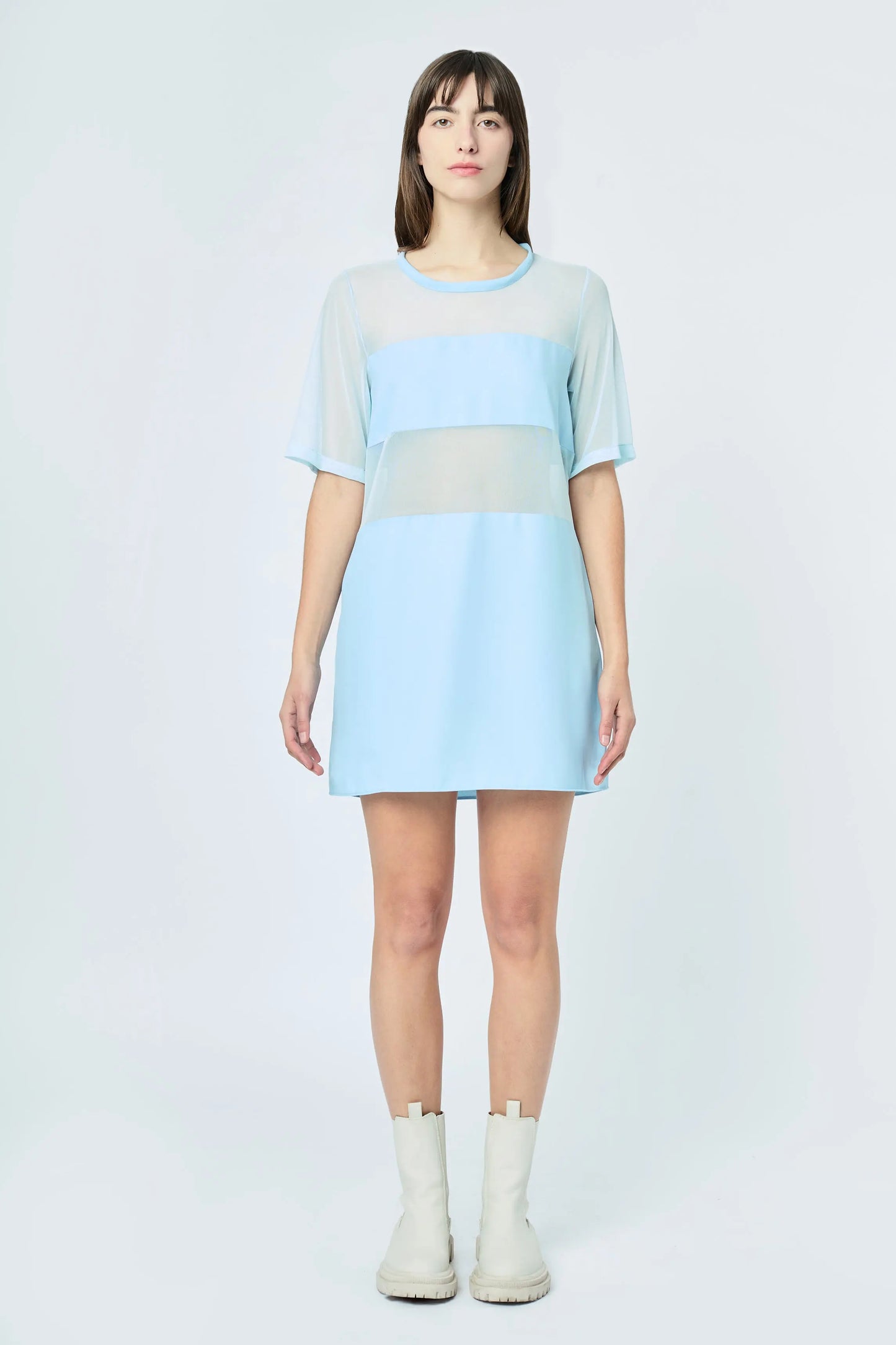 DRESS WITH TRANSPARENCY SKY BLUE L'AVENTURE