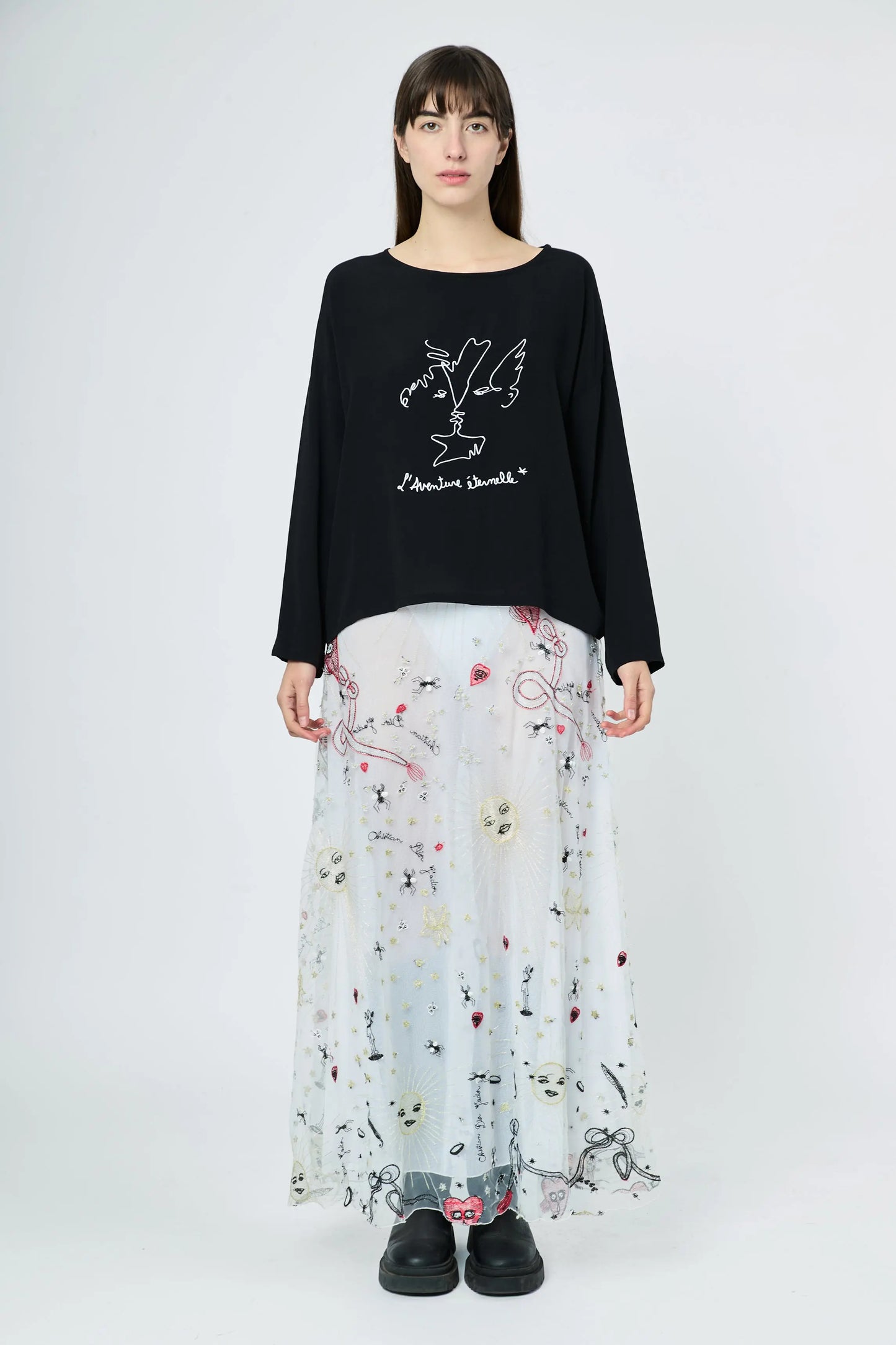 T-SHIRT EMBROIDERED L'AVENTURE ÉTERNELLE BLACK L'AVENTURE
