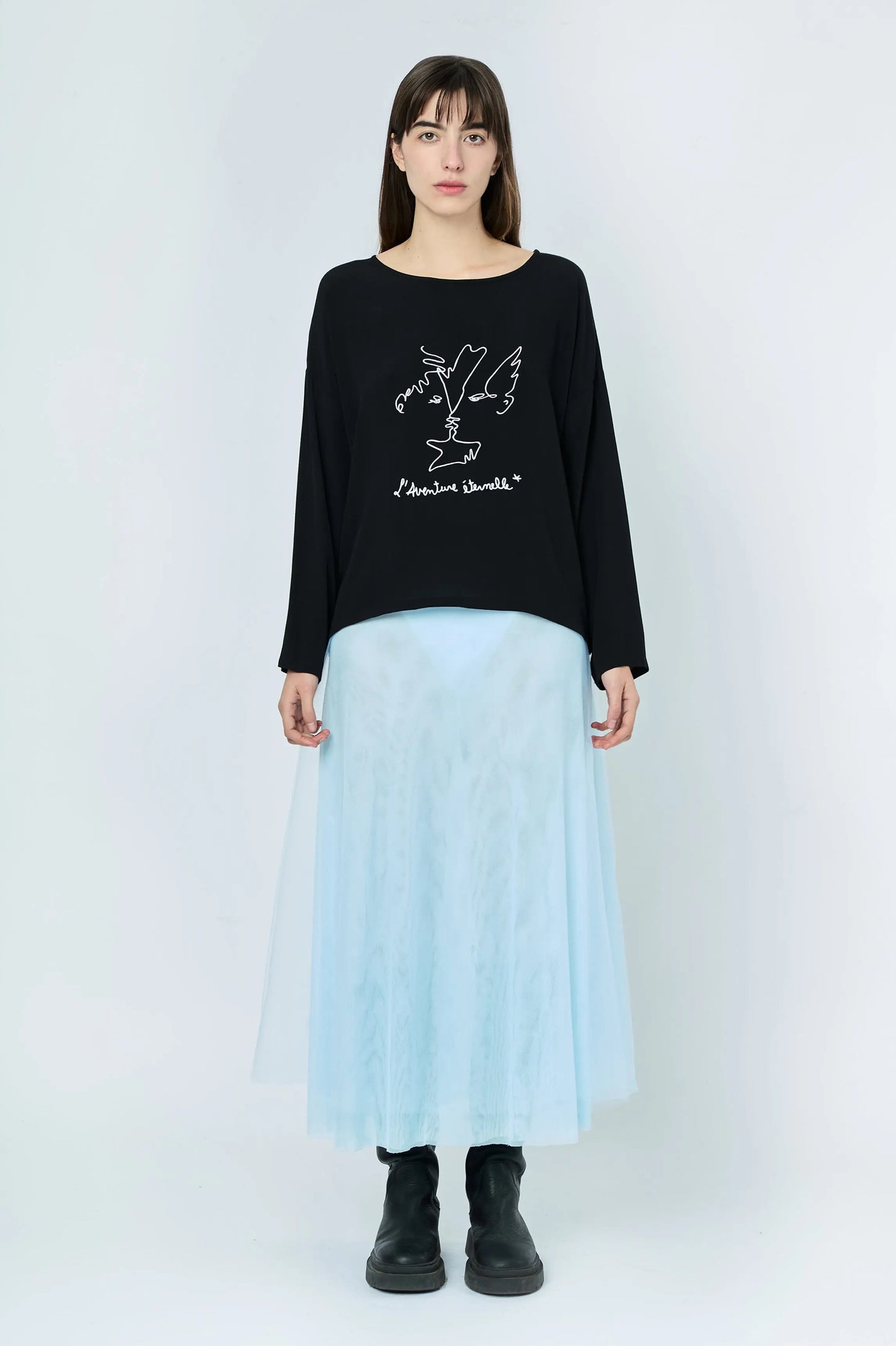TULL MID-LENGHT SKIRT SKY BLUE L'AVENTURE