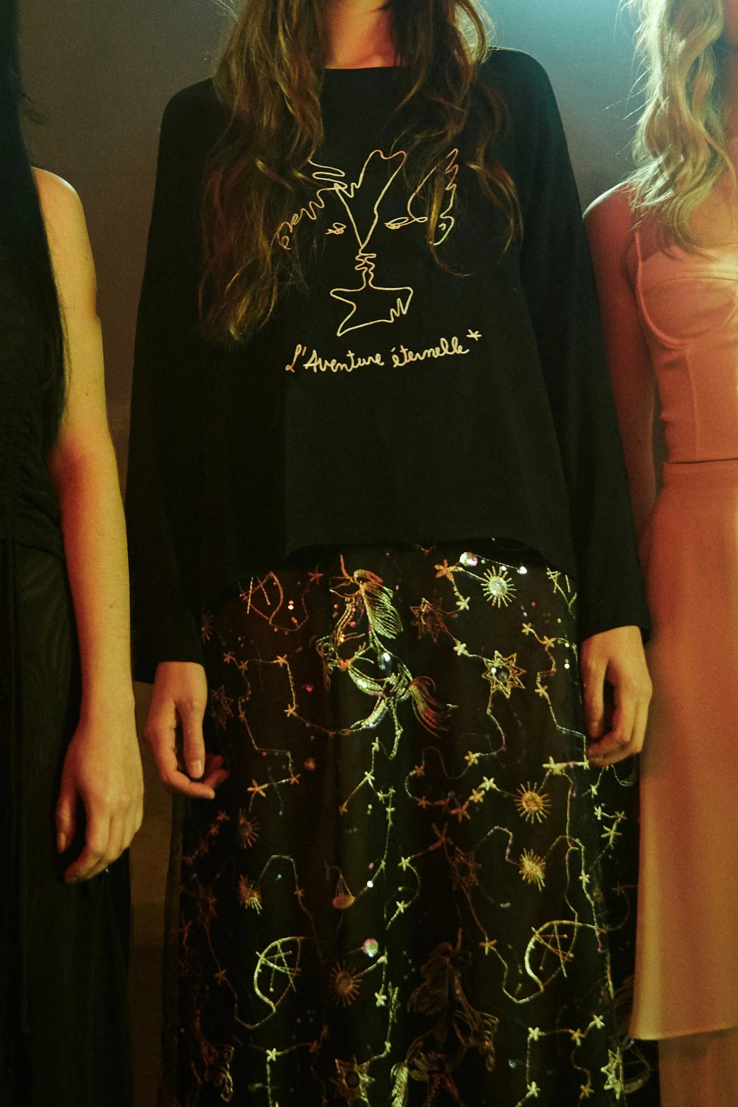 LONG EMBROIDERED SKIRT GALAXY - ÉDITION LIMITÉE L'AVENTURE
